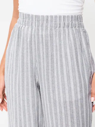 High-Waisted Linen-Blend Super Wide-Leg Pants | Old Navy (US)