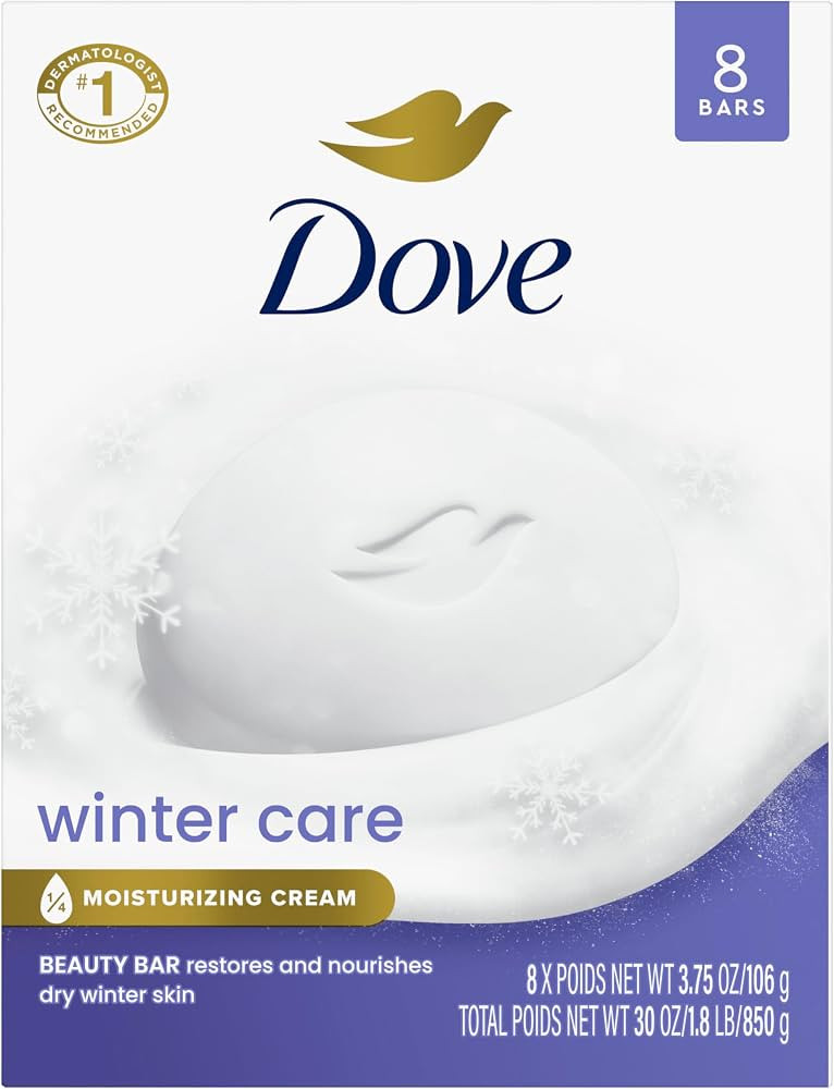 Dove Beauty Bar Soap Winter Care, 8 Bars for Nourished Winter Skin, With Natural Oil 3.75 oz | Amazon (US)