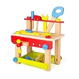 SainSmart Jr. Wooden Bench Wooden Workbench with Tools for Toddlers, Kids Creative Wooden Buildin... | Amazon (US)