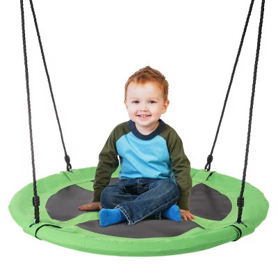 Toy Time Kids' Saucer Swing Set with Adjustable Rope - 40"-Green/Black | Target