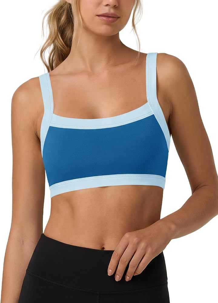 Yanekop Womens Padded Sports Bra Adjustable Spaghetti Strap Workout Bras | Amazon (US)