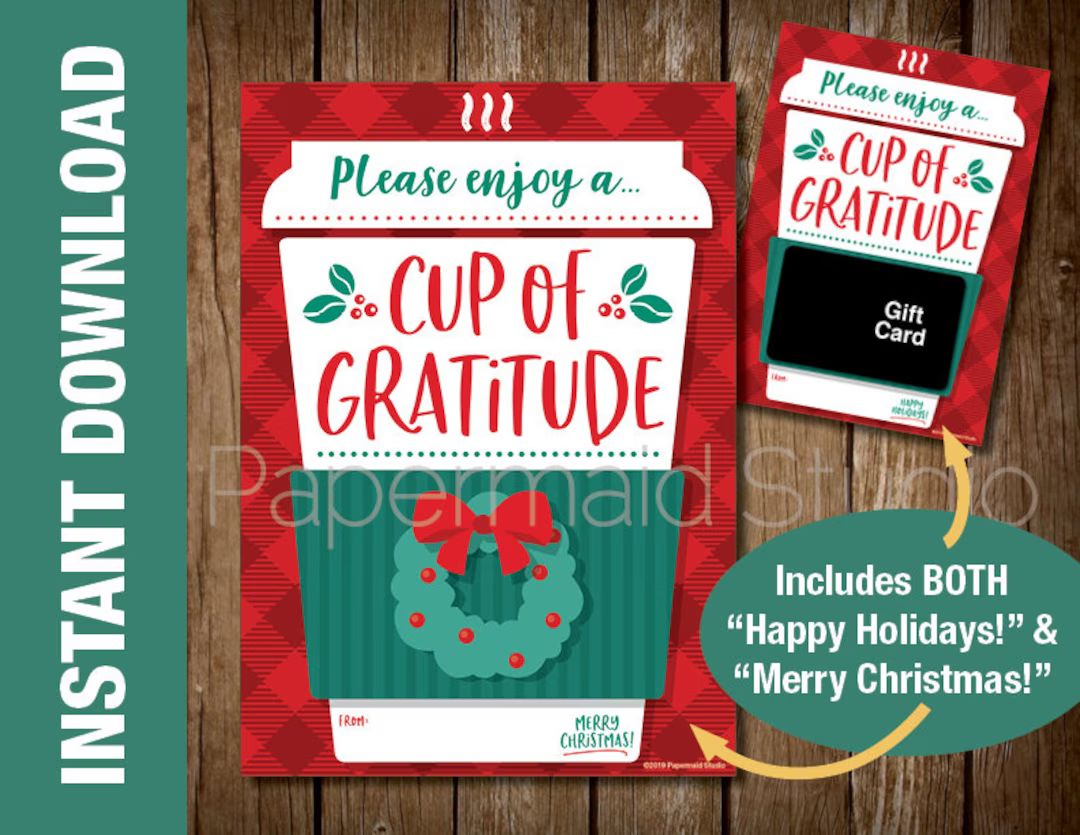 Christmas Coffee Gift Card Holder Printable Teacher Thank You - Etsy | Etsy (US)