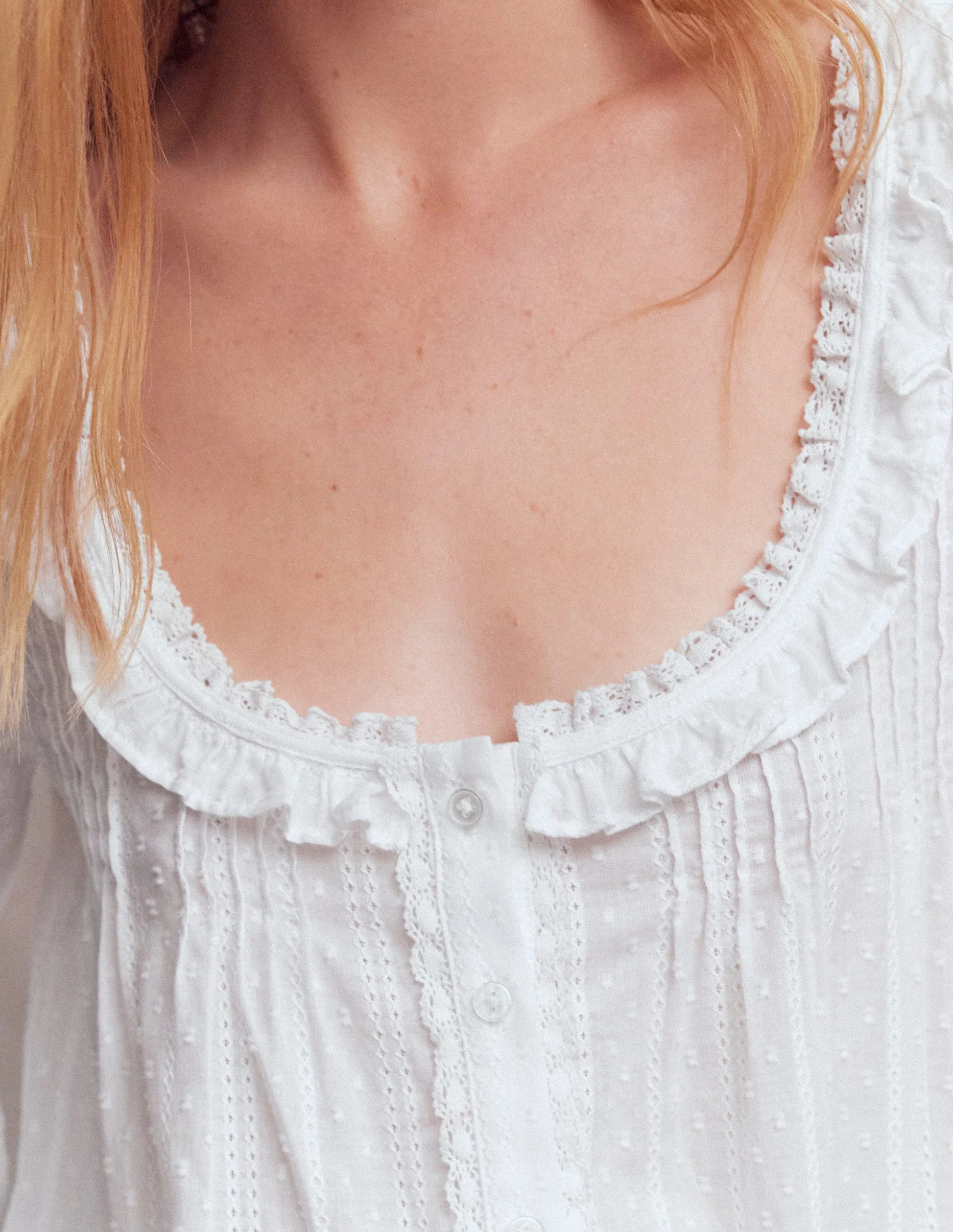 Scoop Neck Ruffle Top-White | Boden UK