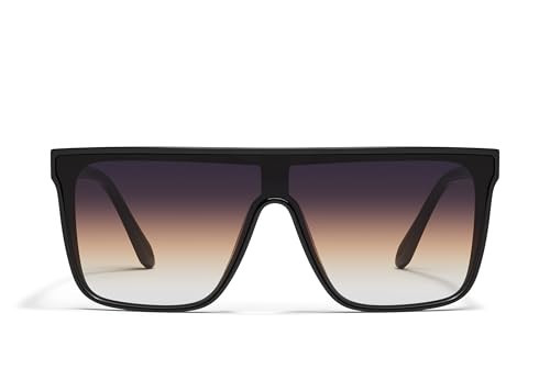 Quay - Sunglasses for Men & Women, Shield Lenses with UV Protection (Nightfall, Black) | Amazon (US)