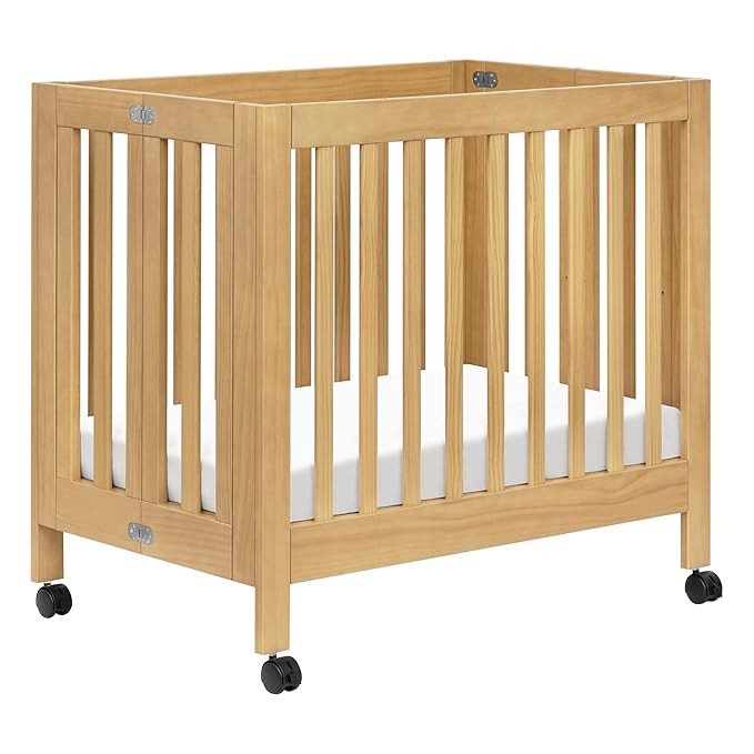 Babyletto Origami Mini Portable Crib Folding with Wheels in Honey, 2 Adjustable Mattress Position... | Amazon (US)