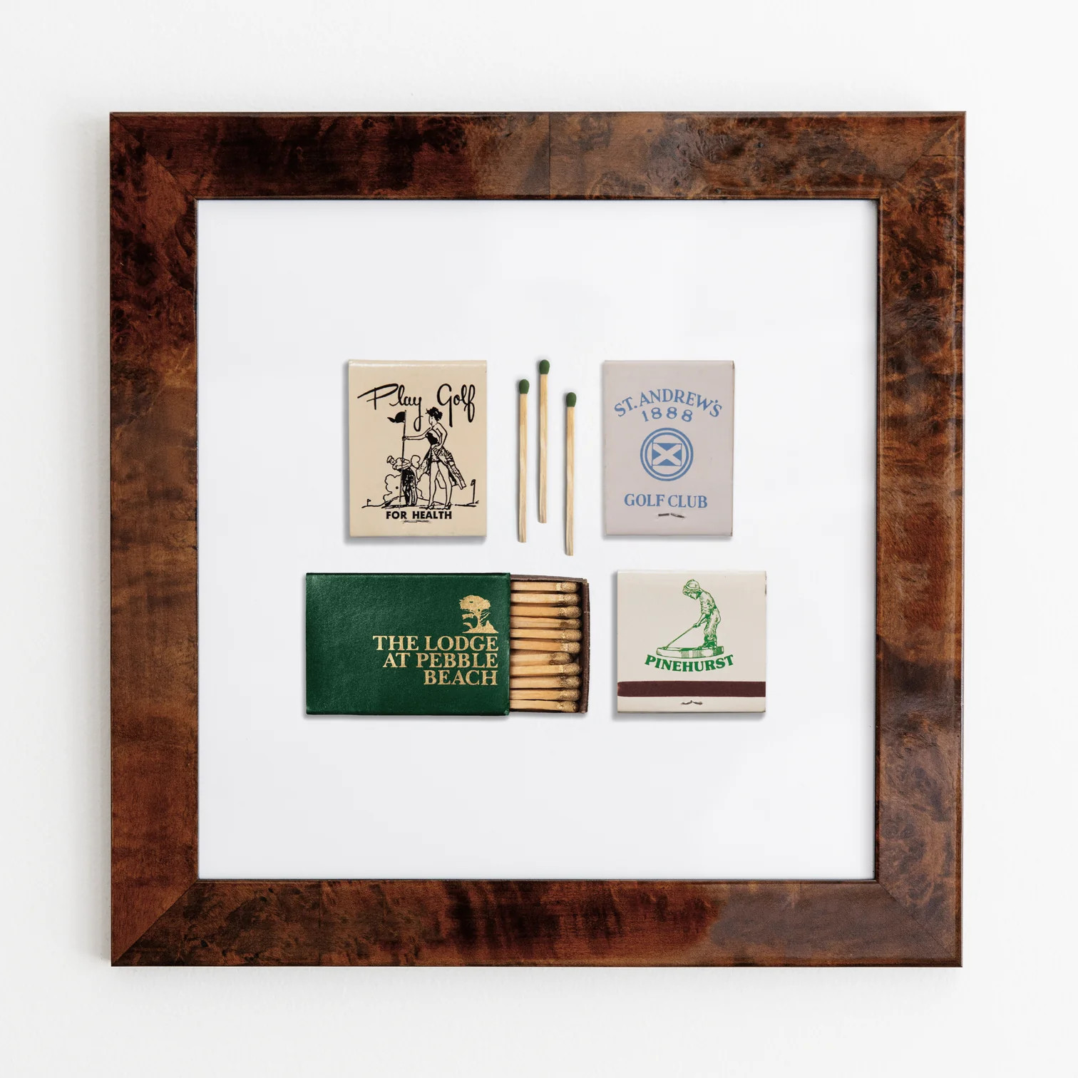 Golf Collage - Framed Print Matchbook - Golf Gift - Match South | Match South