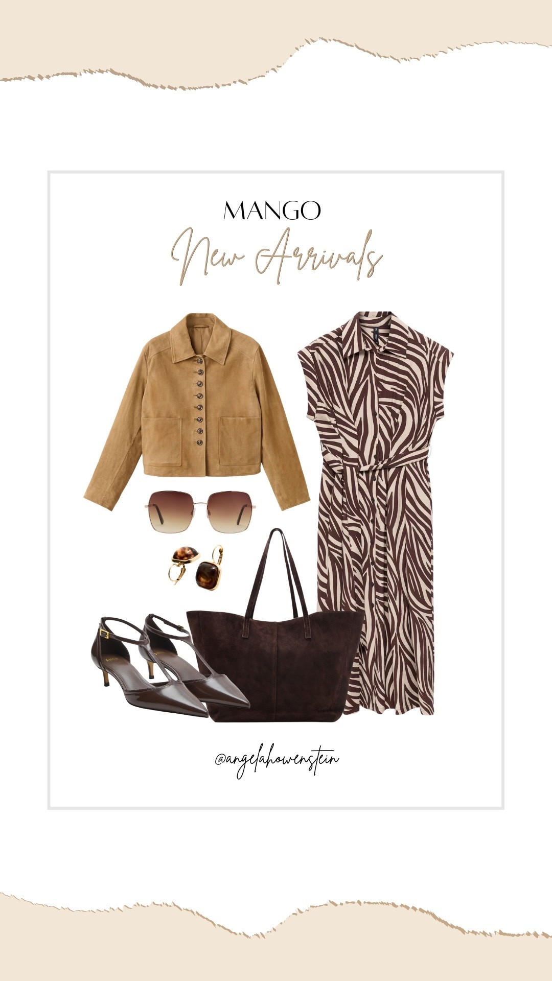 A zebra-print dress that makes a statement, softened with a suede jacket and finished with chic accessories. Perfect for everything from desk to dinner.

#Mango #newarrivals #fallstyle #ltkfashion #ootdinspo



#LTKShoeCrush #LTKOver40 #LTKStyleTip