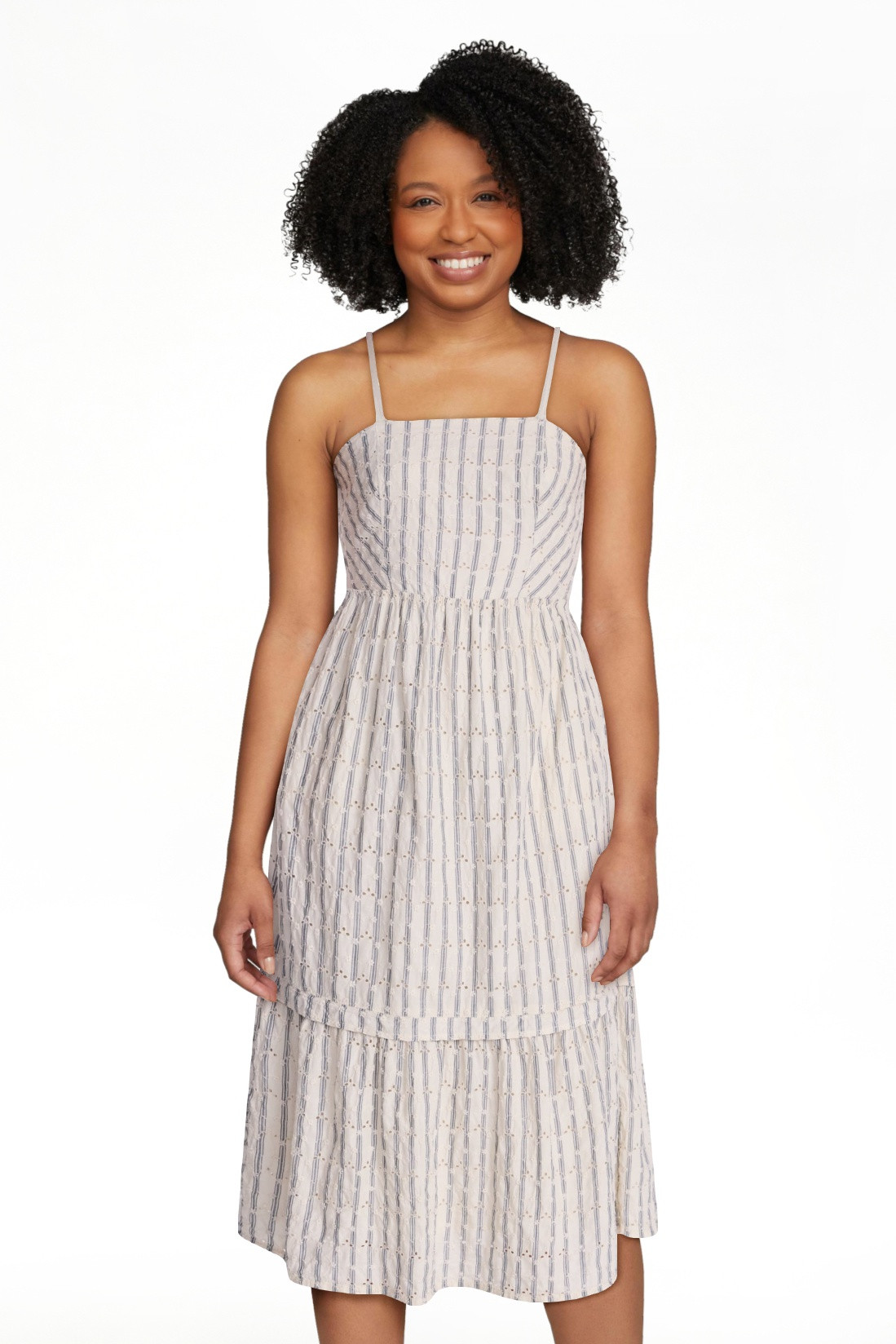 Time and Tru Women's Sleeveless Eyelet Cotton Midi Dress, Sizes XS-XXXL | Walmart (US)