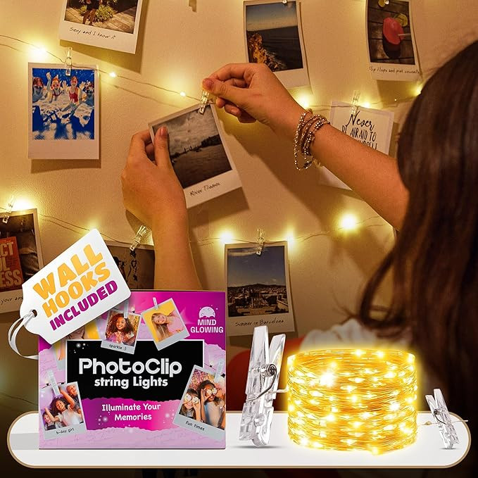Mind-Glowing Photo Clips String Light - Dreamy Fairy Lights with Clips - Stocking Stuffers for Te... | Amazon (US)
