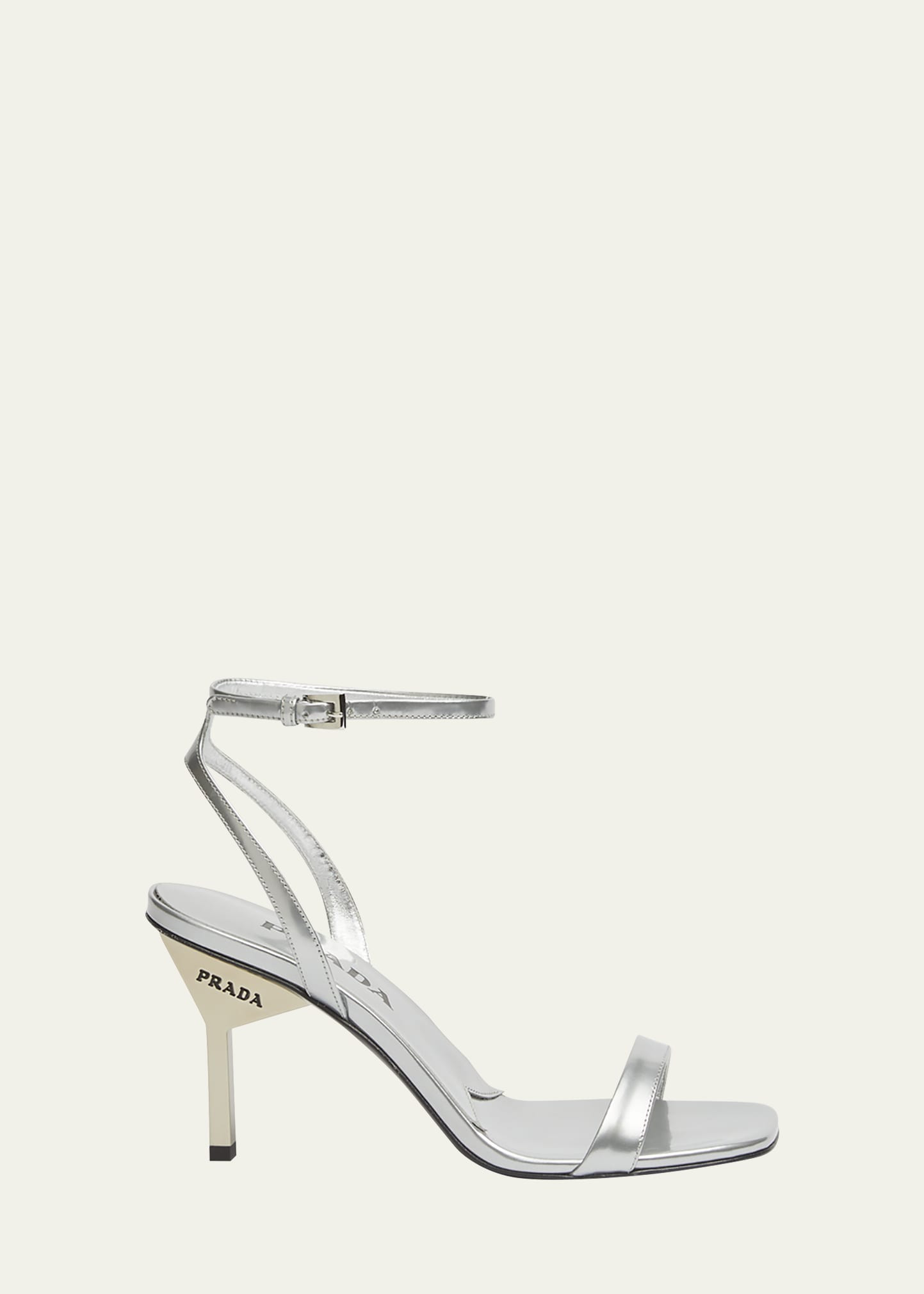 Prada Metallic Ankle-Strap Sandals | Bergdorf Goodman