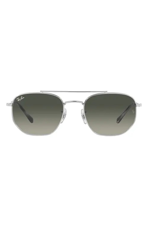Ray-Ban 57mm Gradient Square Aviator Sunglasses in Silver at Nordstrom | Nordstrom