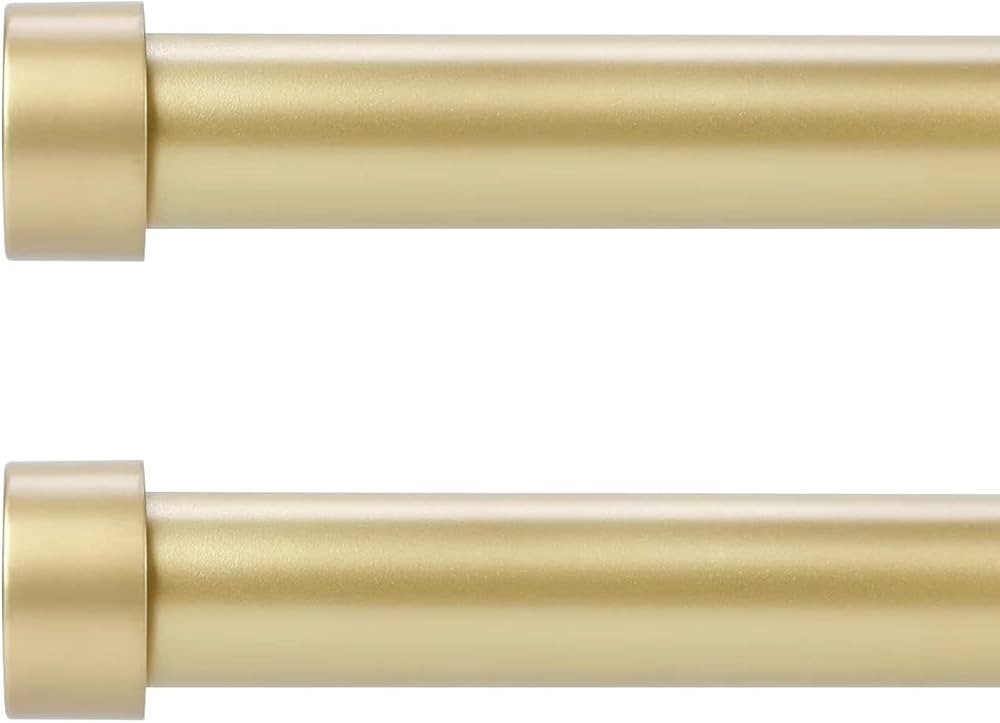 OLV 2 Pack Gold Rods for Window 28-48 inch, Adjustable Single Window Curtain Rods with End Cap De... | Amazon (US)