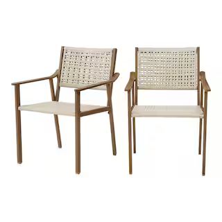 Hampton Bay Rocky Mount Armed Metal Outdoor Dining Chair (2-Pack) 1376a_KD_2pk - The Home Depot | The Home Depot