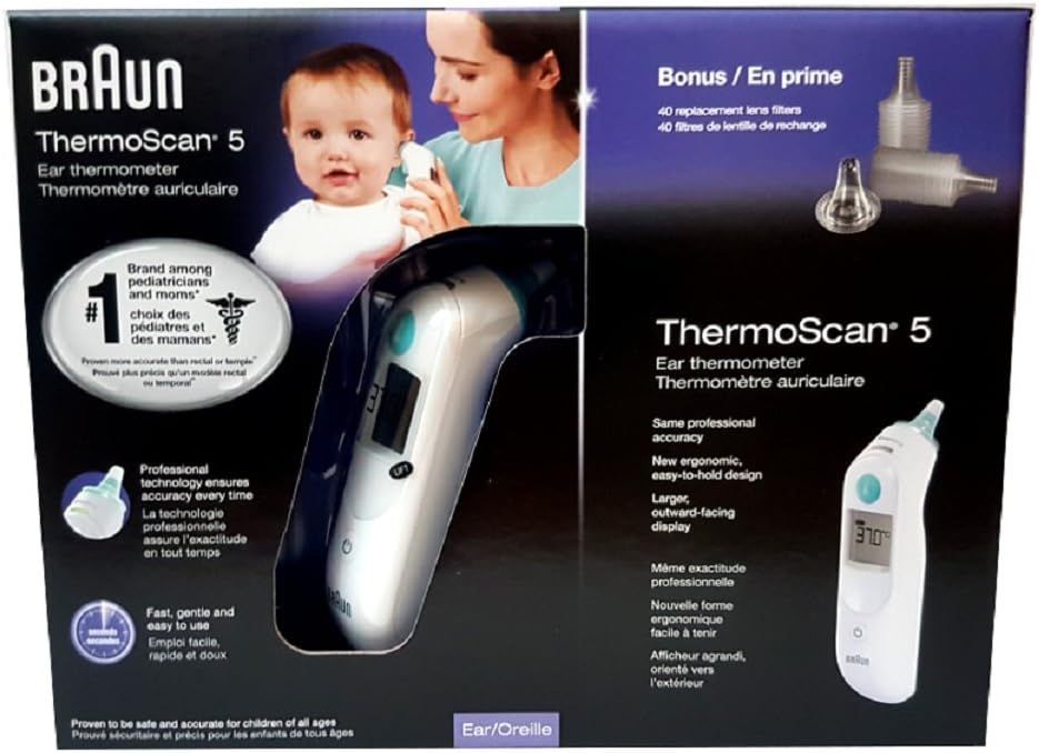 Braun Thermoscan 5 Ear Thermometer with 40 lens filters | Amazon (CA)