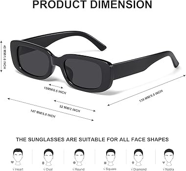 JASPIN Rectangle Sunglasses for Women Men Trendy Y2k Retro 90s Sun Glasses UV400 Protection Cool ... | Amazon (US)
