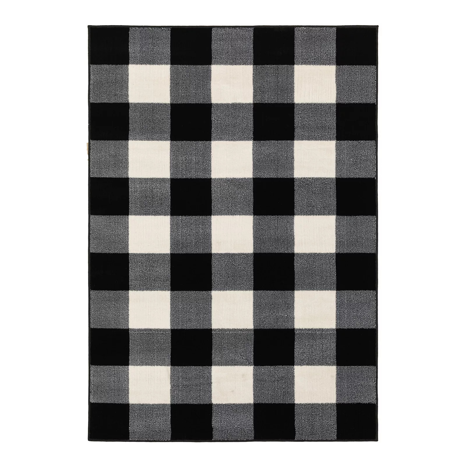 StyleHaven Genova Gingham Plaid Area Rug, Black, 5X7 Ft | Kohl's