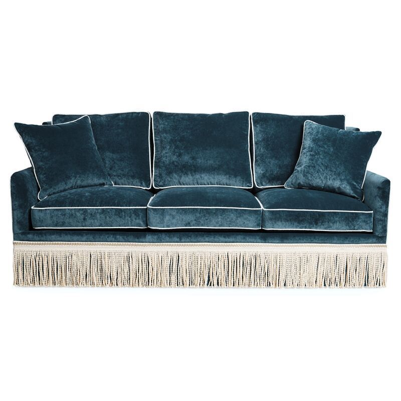 Portsmouth Sofa, Teal Velvet | One Kings Lane