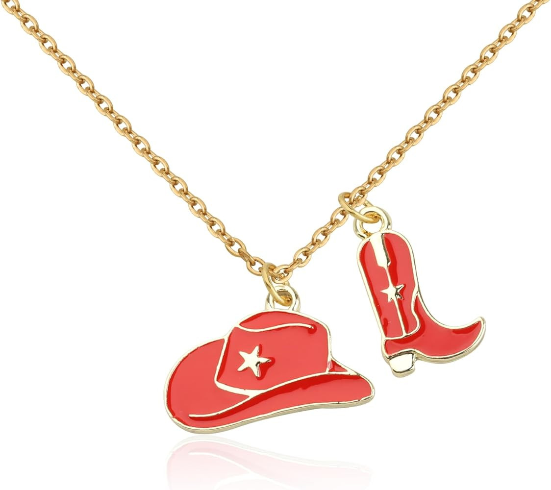 FUSTMW Cowgirl Boot Necklace Horse Lovers Gifts Equestrian Gifts for Horse Rider Owners Gifts Cow... | Amazon (US)