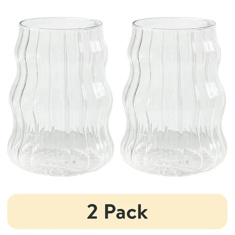 (2 pack) Better Homes & Gardens Fluted Bubble Glass Clear | Walmart (US)