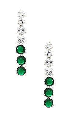 SHASHI Graduated Emerald Tennis Drop in Silver & Emerald from Revolve.com | Revolve Clothing (Global)