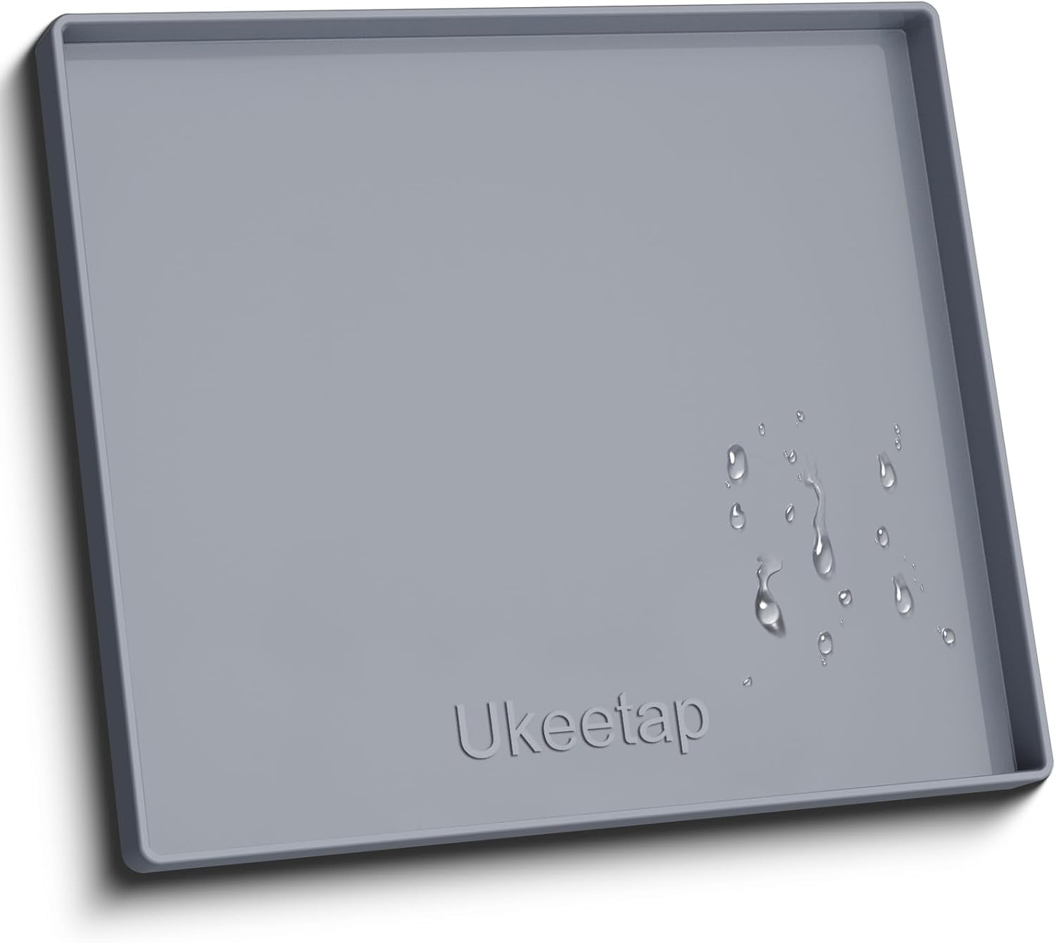 28" x 22" Extra Thick Silicone Mat Waterproof with Raised Edge, Gray | Amazon (US)
