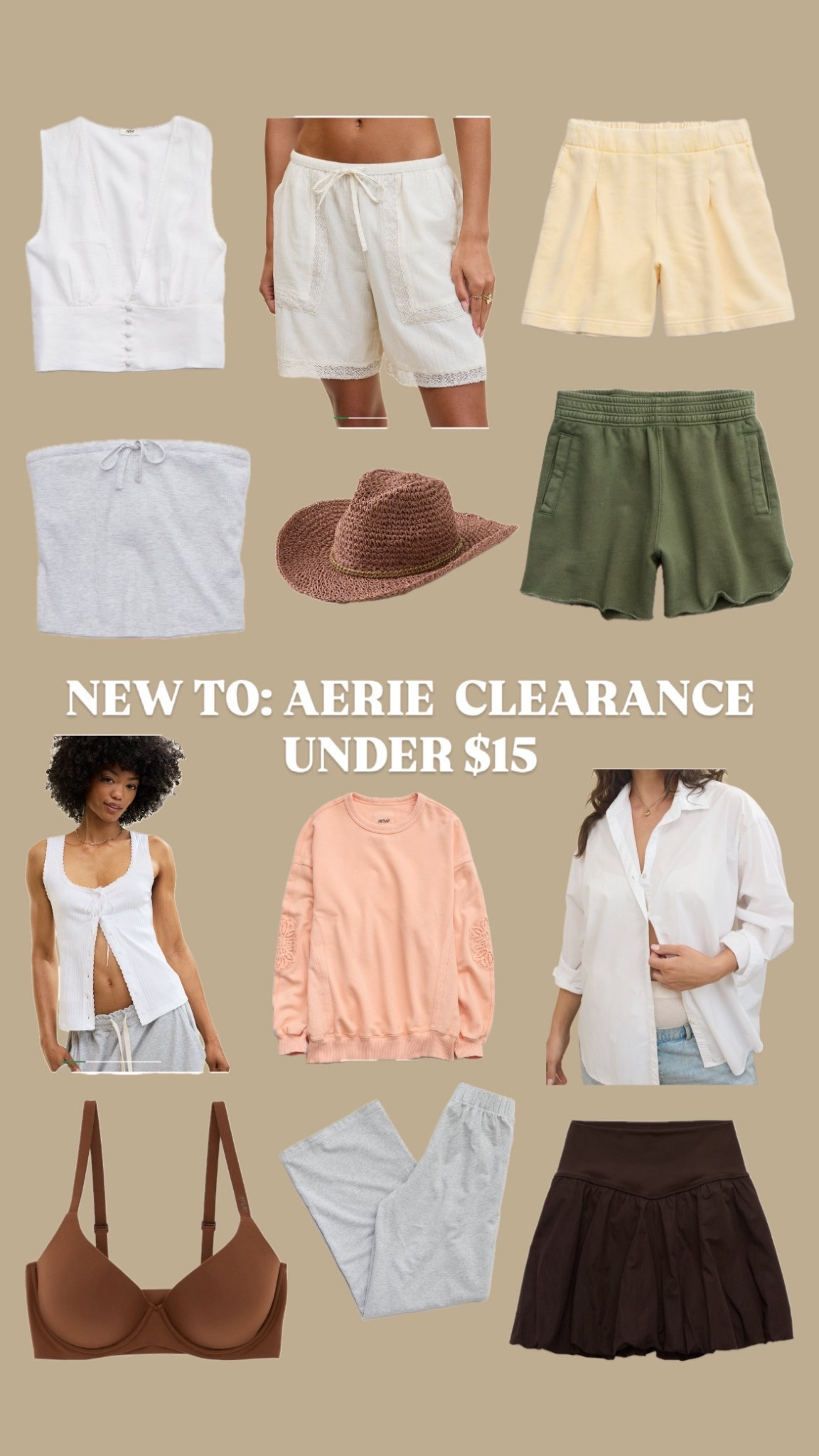 Aerie clearance $15 & under 😍
NEW arrivals to the sale!
+ALL undies are 10 for $35 TODAY!

#LTKSaleAlert #LTKStyleTip #LTKActive