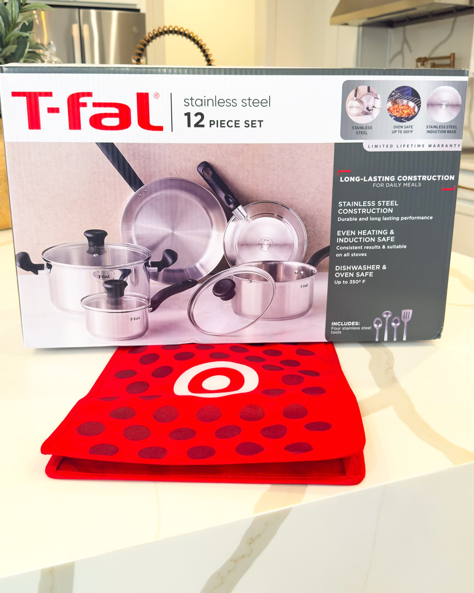 #ad  - I’m so happy to have this 12 piece Stainless steel set cookware set by T- Fal from Target! 
I love that they are dishwasher and oven safe up to 350 degrees. The set included 4 tools to cook and serve with. 
Be sure to shop T - Fal  cookware and small appliances at Target. 
#GiftedbyTfal #TfalCreator #TargetPartner #Target @target @tfalusa 




#LTKHome