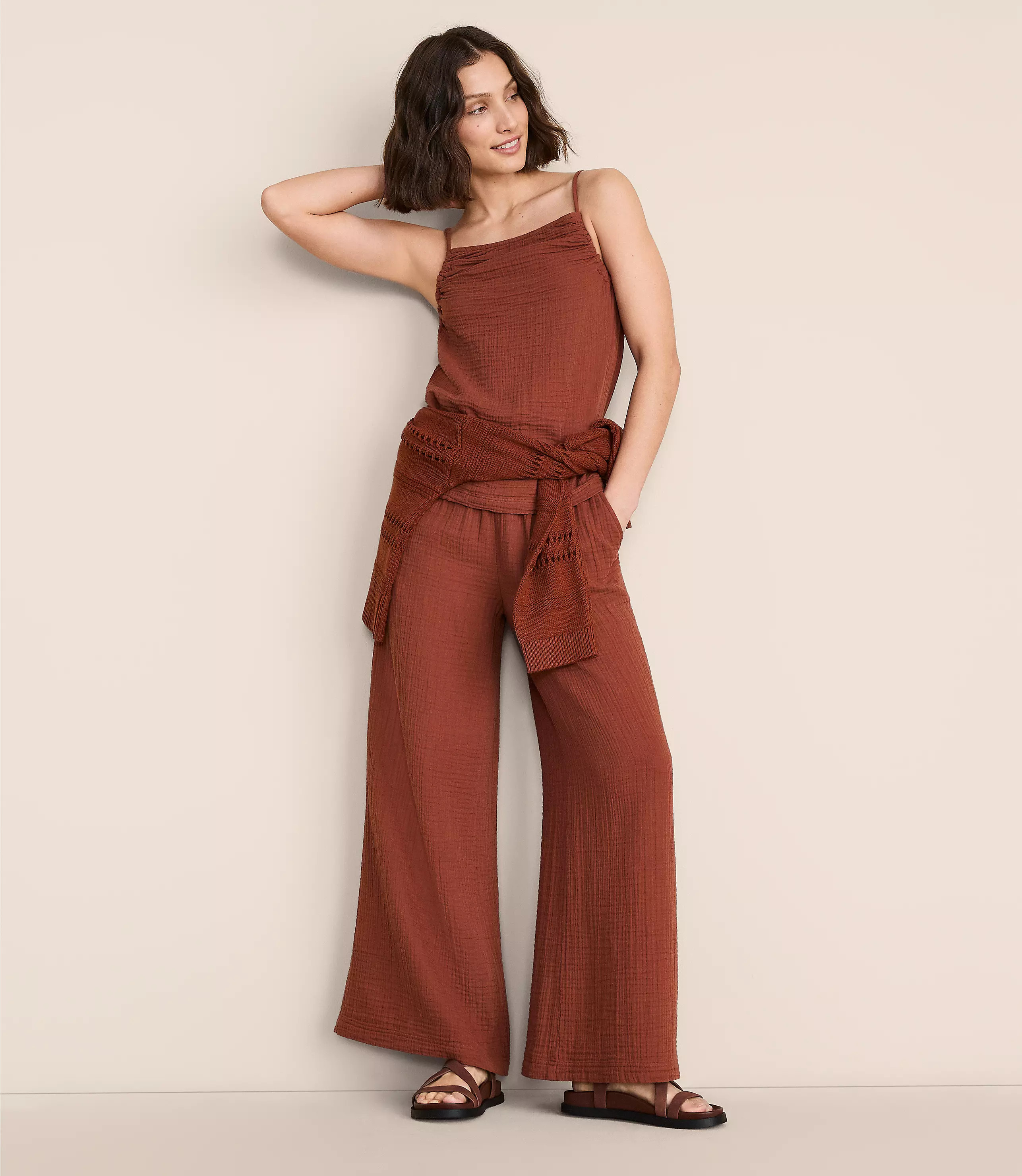 Lou & Grey Triple Cloth Palazzo Pants | LOFT