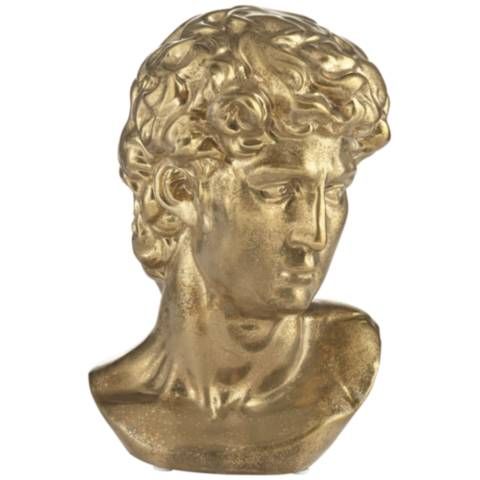 People Bust 10 1/2" High Shiny Gold Decorative Figurine | Lamps Plus