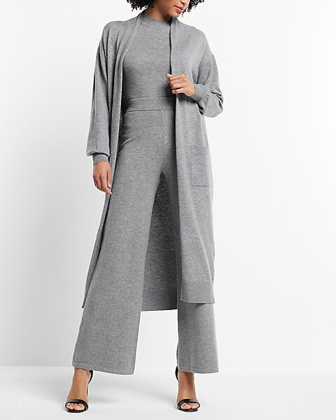 Super High Waisted Supersoft Sweater Wide Leg Pant | Express