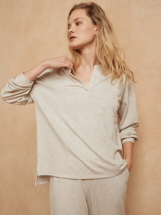 Baby French Terry Split-Neck Sweatshirt | Banana Republic Factory