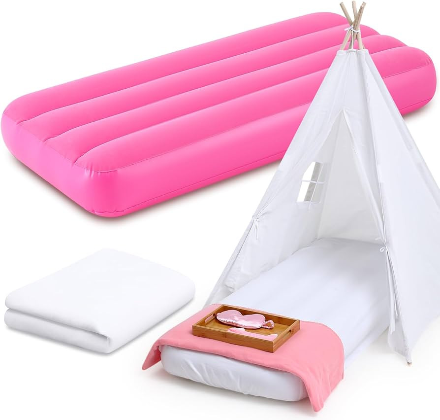 Windyun Kids Air Mattress Bulk with White Fitted Sheet, Toddler Inflatable Bed Kid Inflatable Air... | Amazon (US)