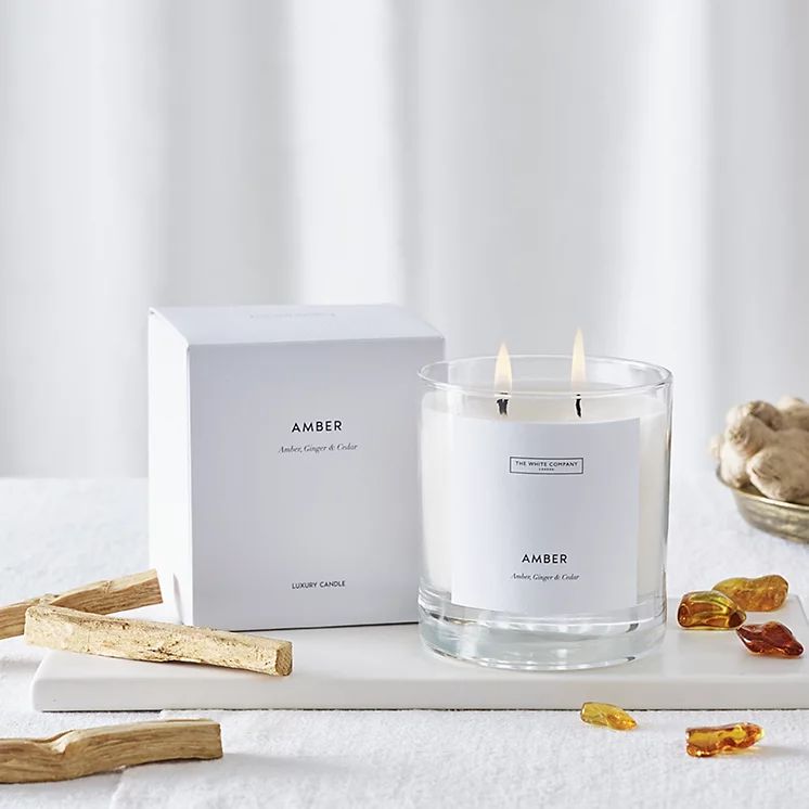 Amber Luxury 2 Wick Candle | The White Company (UK)