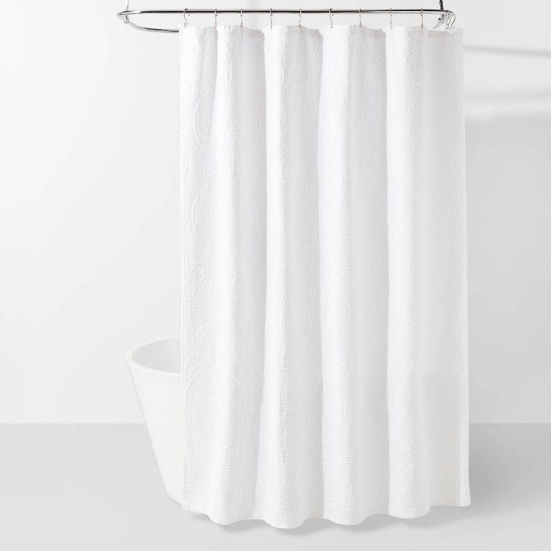 Matelasse Medallion Shower Curtain White - Threshold™ | Target