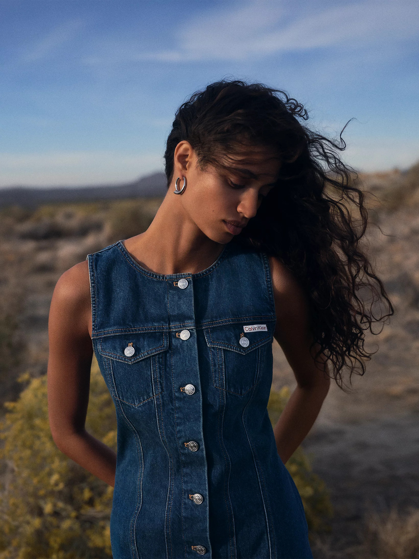 Sleeveless Denim Trucker Dress Calvin Klein® | LV047F761G0LX | Calvin Klein UK