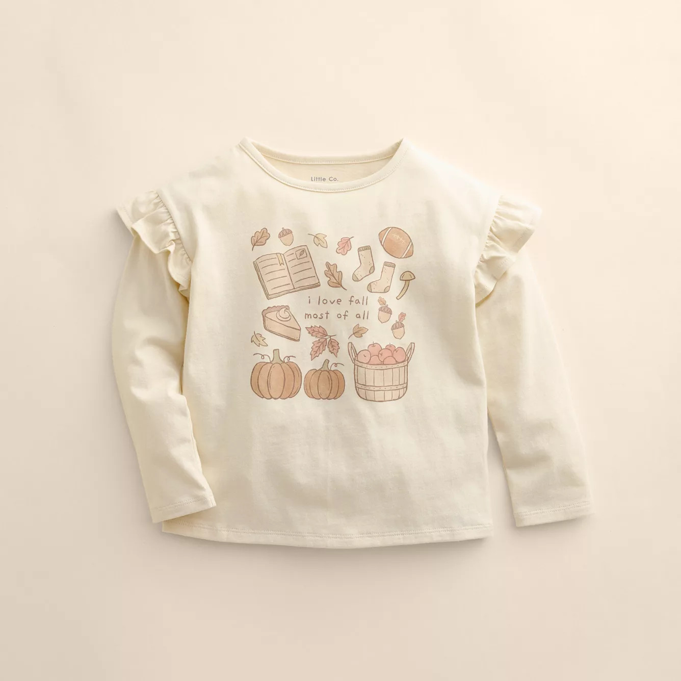 Girls 4-12 Little Co. by Lauren Conrad Long Sleeve Ruffle Graphic Tee | Kohl's