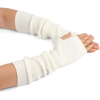 F Flammi Cashmere Blended Arm Warmer for Women Winter Fingerless Gloves Knit Mitten Gloves Wrist ... | Amazon (US)