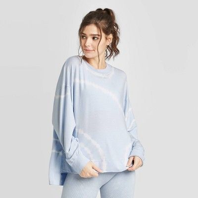 Women's Tie-Dye Cozy Long Sleeve Sweatshirt - Joylab™ Light Blue | Target