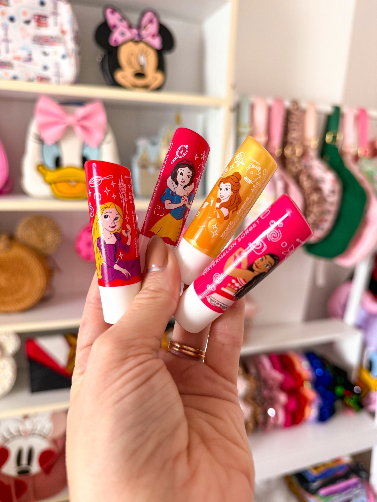 NEW Disney Princess Lip Balms! 
I wish you could smell these Rapunzel is my vibe! 