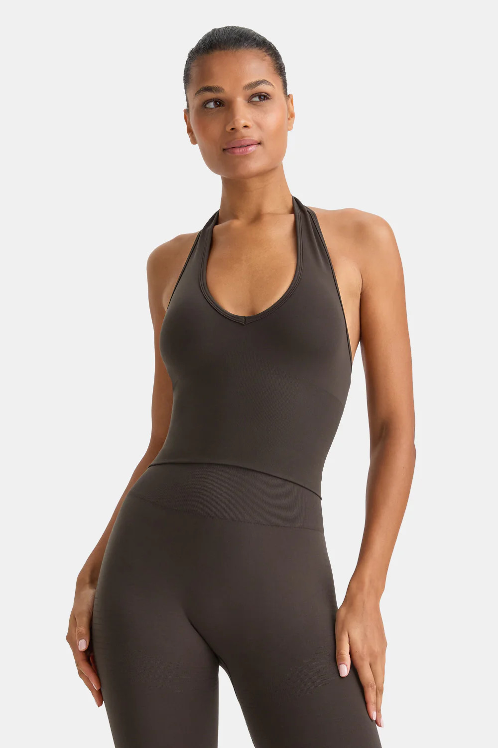 Sculpt Seamless Halter Tank - Espresso Brown | TALA (UK)