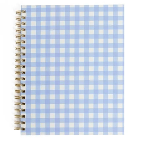 Pearhead Blue Gingham College Ruled Spiral Notebook with Hardcover, 8 x 10.5 inches, 200 Pages | Walmart (US)