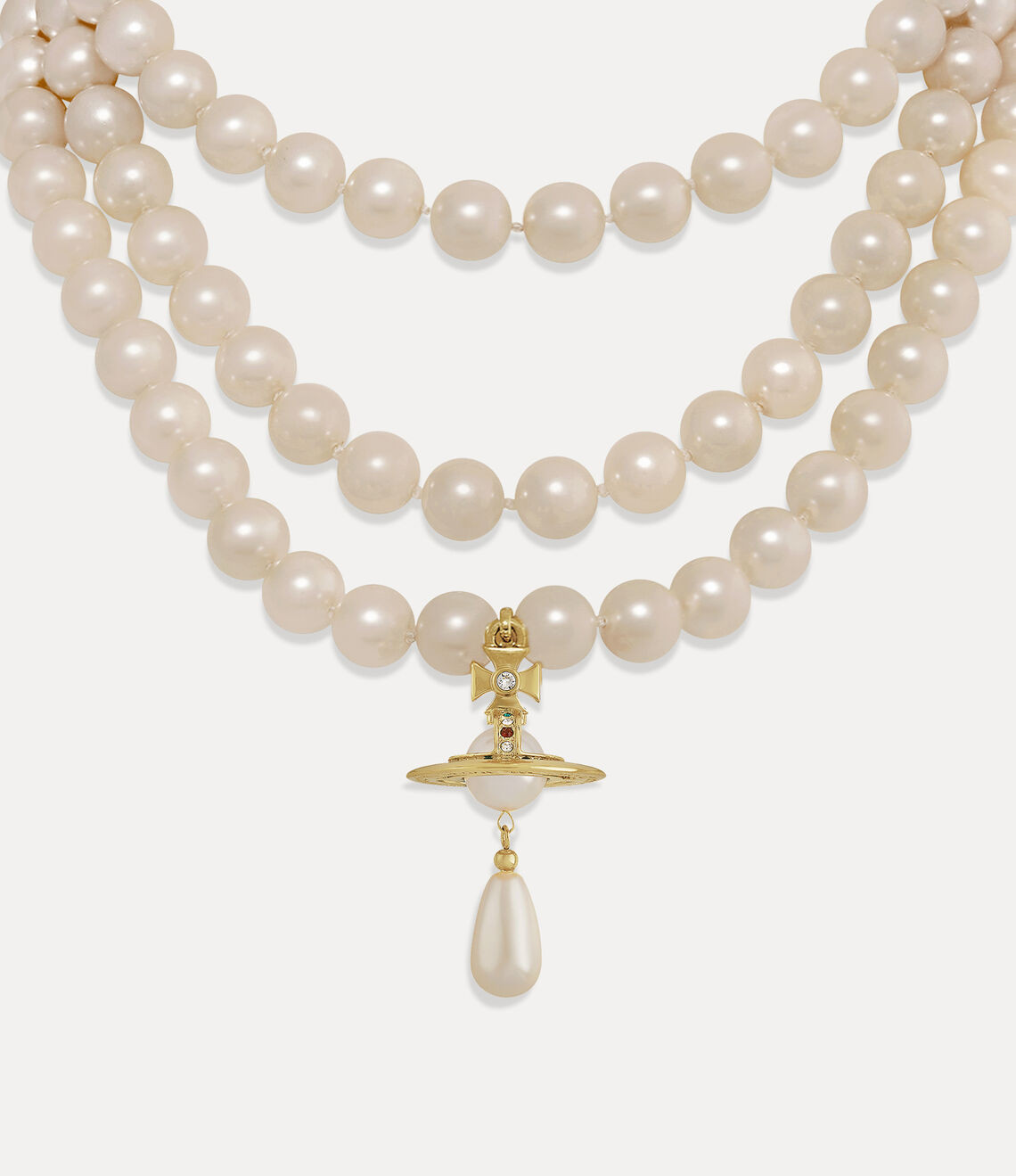 Three Row Pearl Drop Choker | Vivienne Westwood