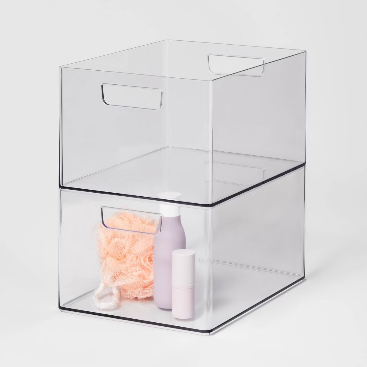 Bathroom Organizer Bin with Handles Clear - Brightroom™ | Target