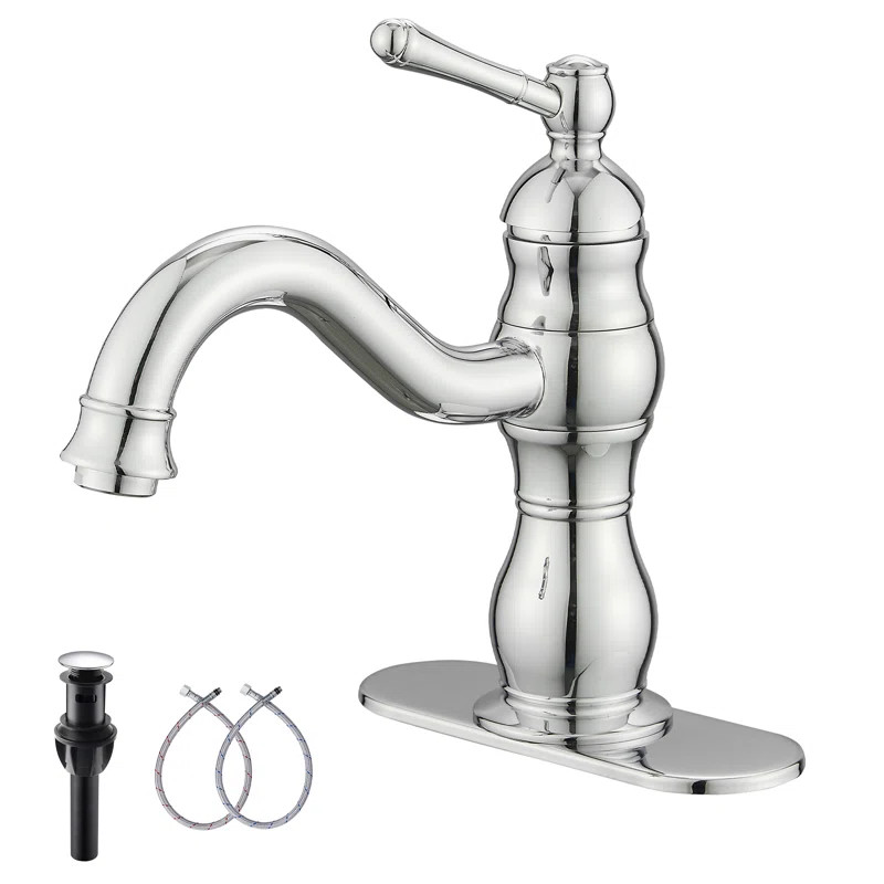 Single-Hole Single-handle Bathroom Faucet with Drain Assembly | Wayfair North America