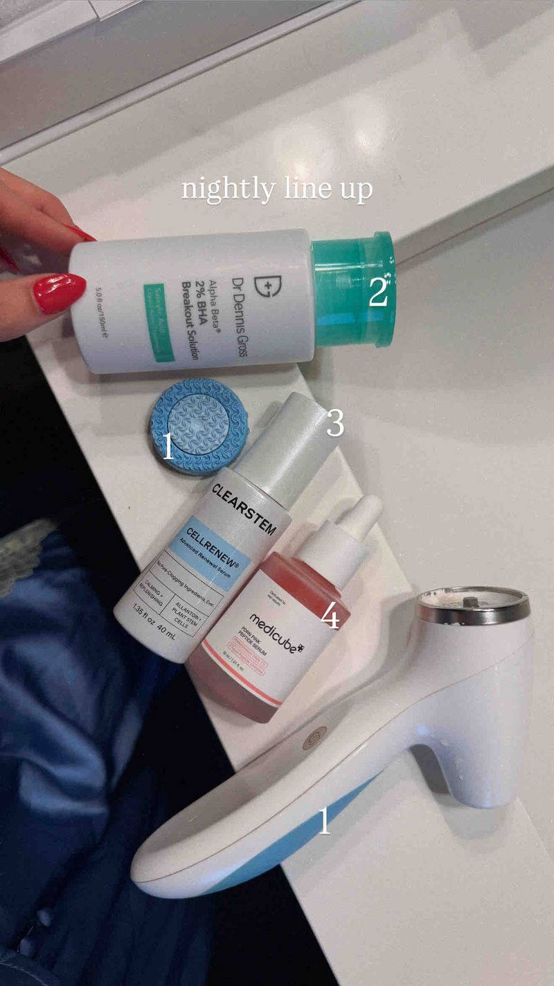 My current nighttime skincare lineup that's been helping keep my acne-prone skin happy. ✨ These are the products I consistently reach for—from LED light therapy and BHA to hydrating, skin-renewing serums. Consistency has made the biggest difference for my skin, and these are staples I'll continue to repurchase.

Everything is linked in my LTK if you're building a skincare routine for clearer, healthier-looking skin. 🤍 

 #skincareroutine #nighttimeskincare #acneproneskin #adultacne #acneskincare #clearskin #ledlighttherapy #redlighttherapy #drdennisgross #clearstem #medicube #glassskin #koreanskincare #bha #exfoliation #antiagingskincare #healthyskin #skincarefavorites #beautyfinds #selfcare #amazonbeauty #ltkfinds #ltkstyle #shopmylook #beautytips #skincareproducts #viralbeauty #glowingskin #skincareobsessed

#LTKBeauty #LTKmorningroutine #LTKBeauty #LTKTravel