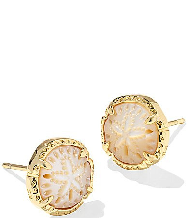 Kendra Scott Sand Dollar Stud Earrings - Gold Natural Mother Of Pearl | Dillard's