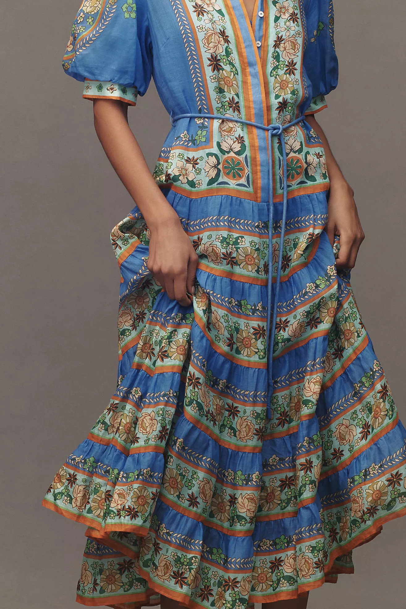 ALÉMAIS Linda Tiered Midi Dress | Anthropologie (US)