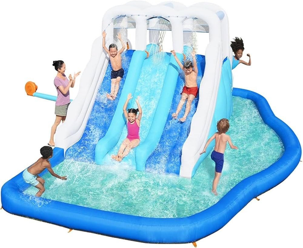 Bestway H2OGO! Tidal Trifecta Kids Inflatable Water Park | Inflatable Triple Slide and Splash Poo... | Amazon (US)