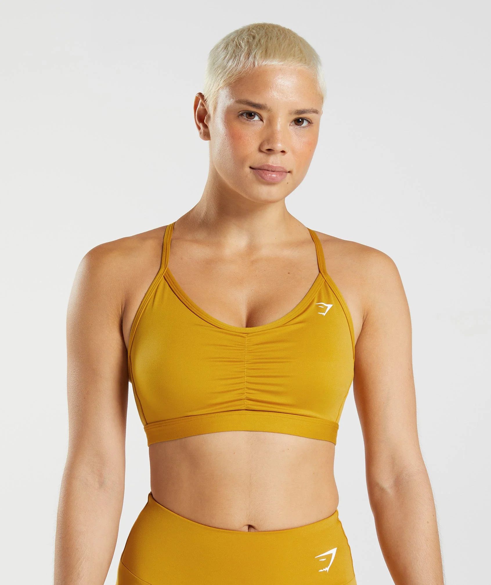 Gymshark Ruched Sports Bra - Turmeric Yellow | Gymshark US