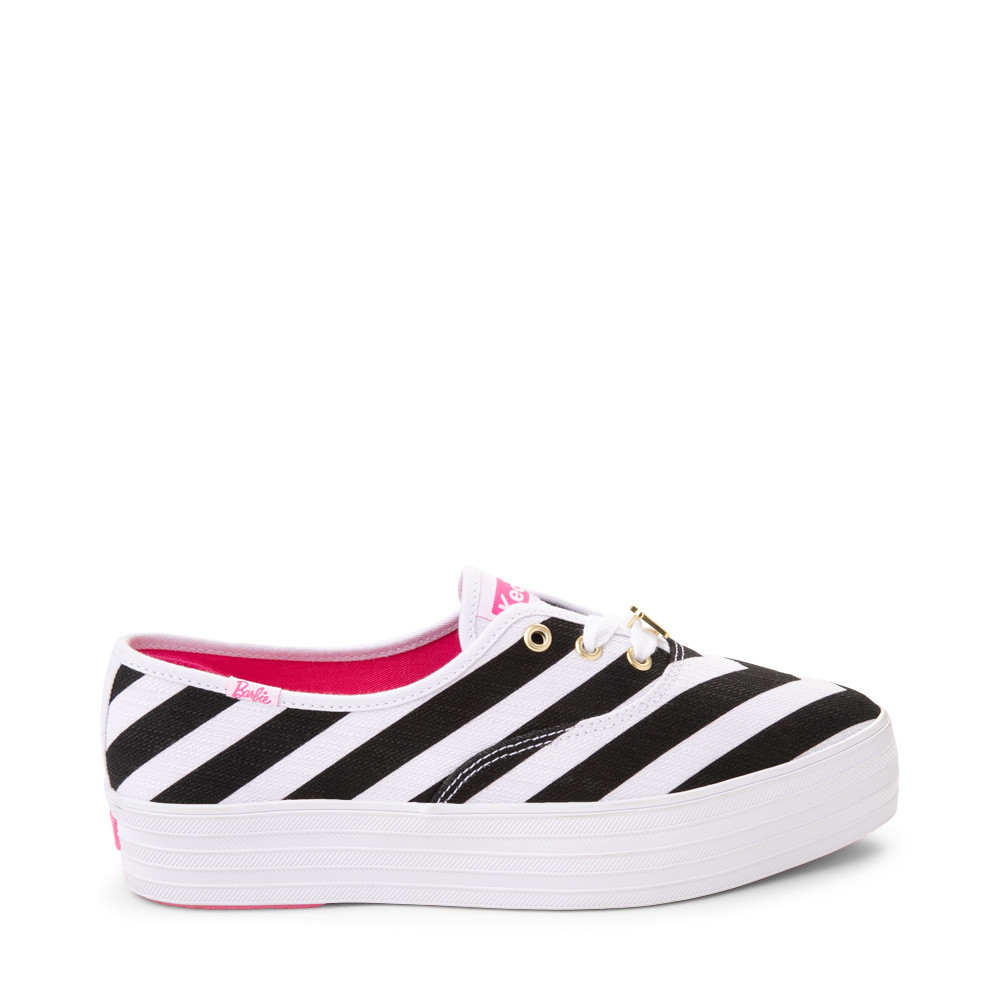 Womens Barbie™ x Keds Point Platform Sneaker - Black / White | Journeys